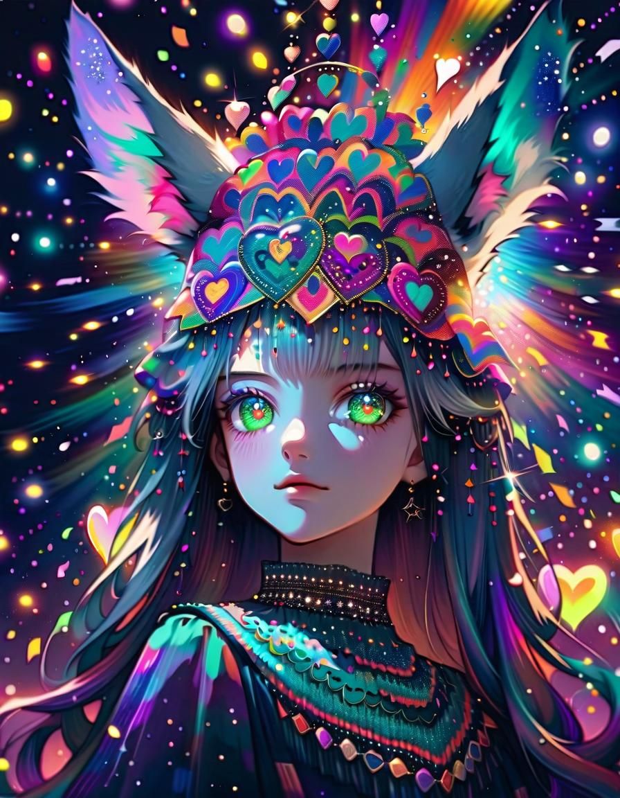 Anime Girl with Wolf Ears in a Magical World