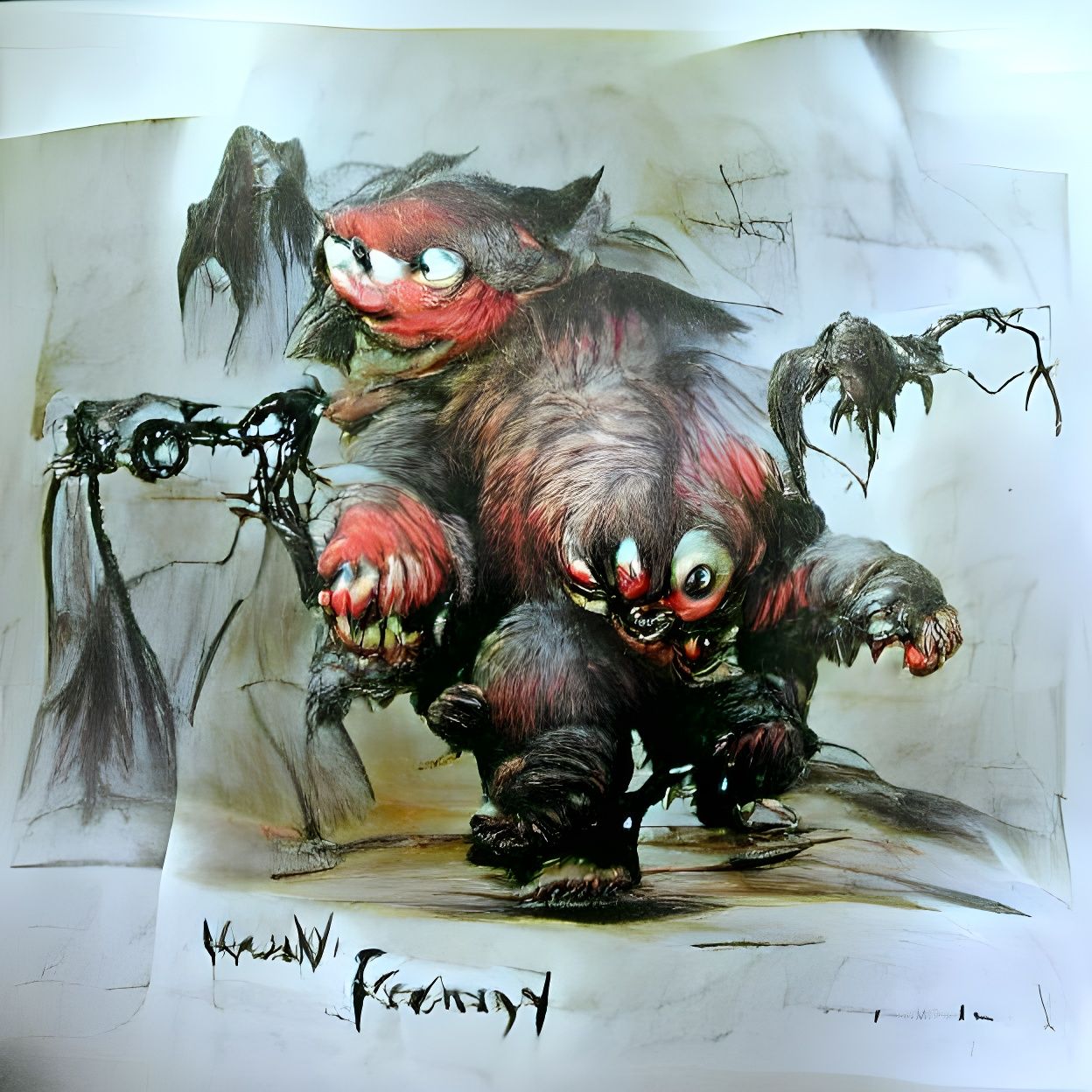 Ferocious Werecrow Monster Concept Art