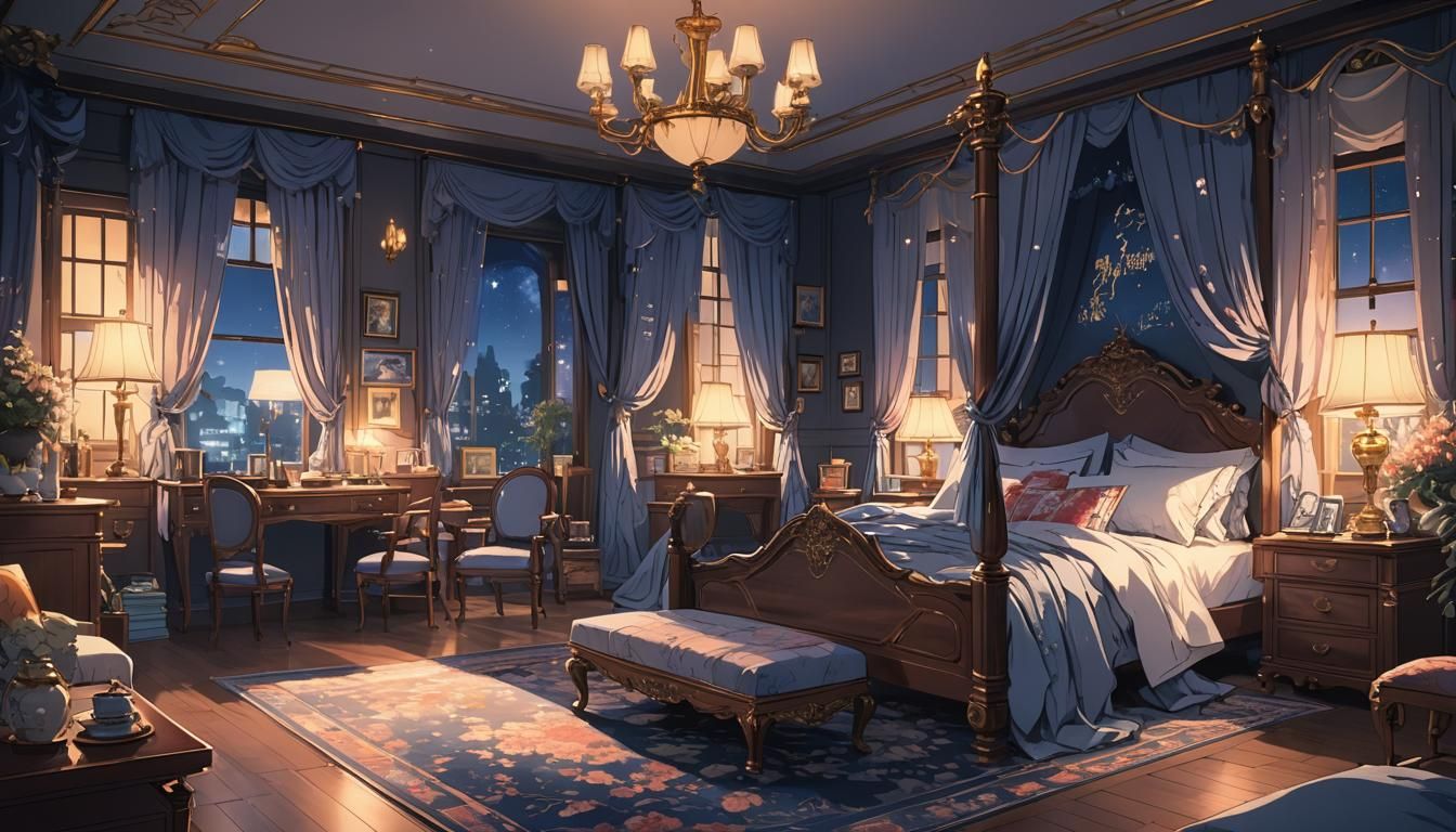 Tranquil Anime Bedroom in Studio Trigger Style