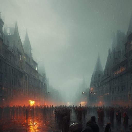 Riot in the Rain: Dark Fantasy Concept Art