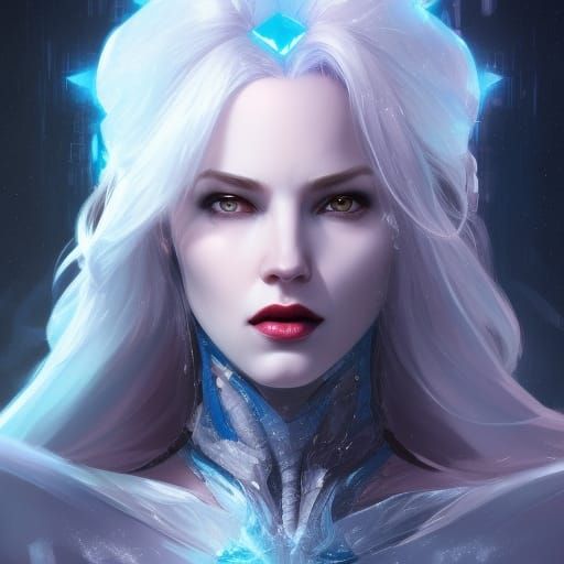 Ice Queen Portrait in Hyperdetailed Style