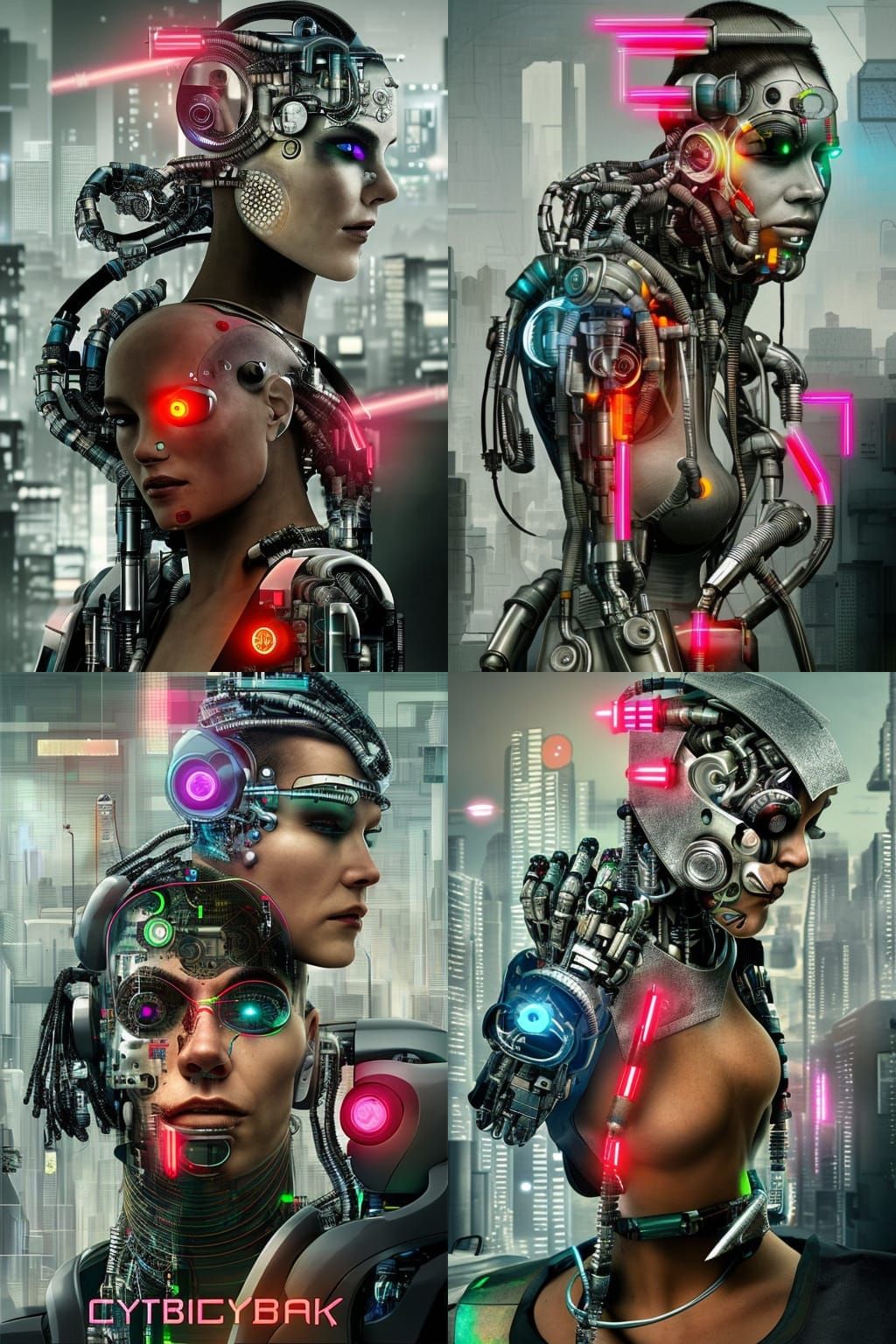 Cyberpunk Cyborg in Urban Setting