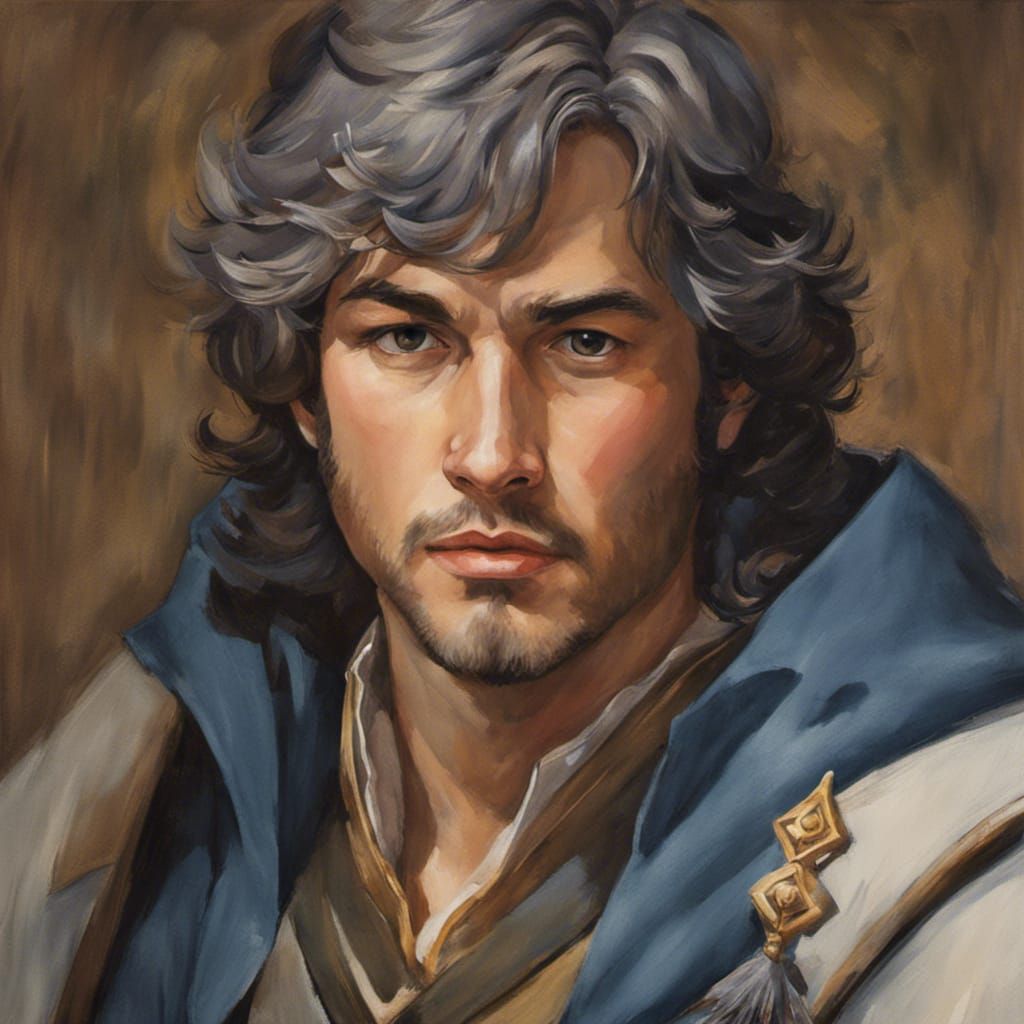 Chubby Man in Medieval Style, Ghibli Watercolor