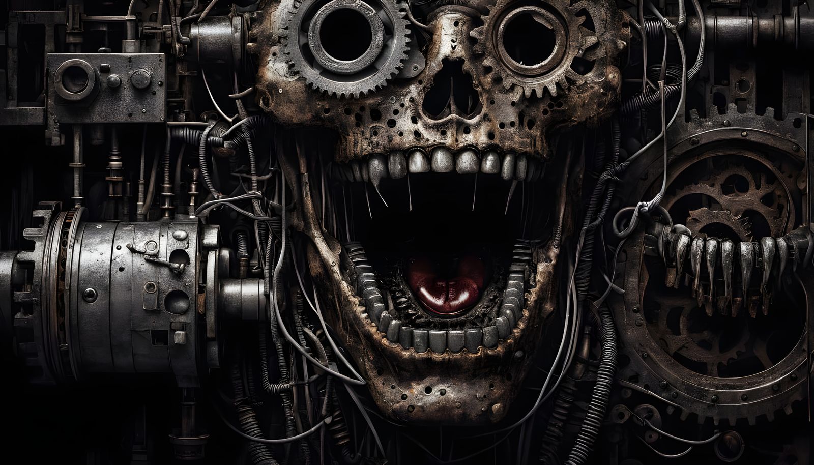 Anatomic Dissection of Mechanical Mouth in Horror Style