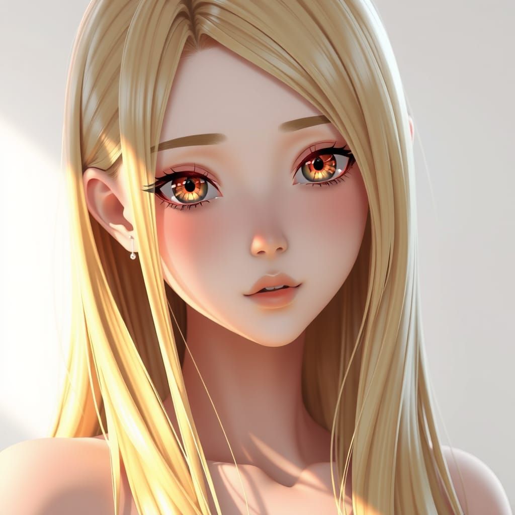 Anime-Inspired 3D Concept Art of a Blonde Girl