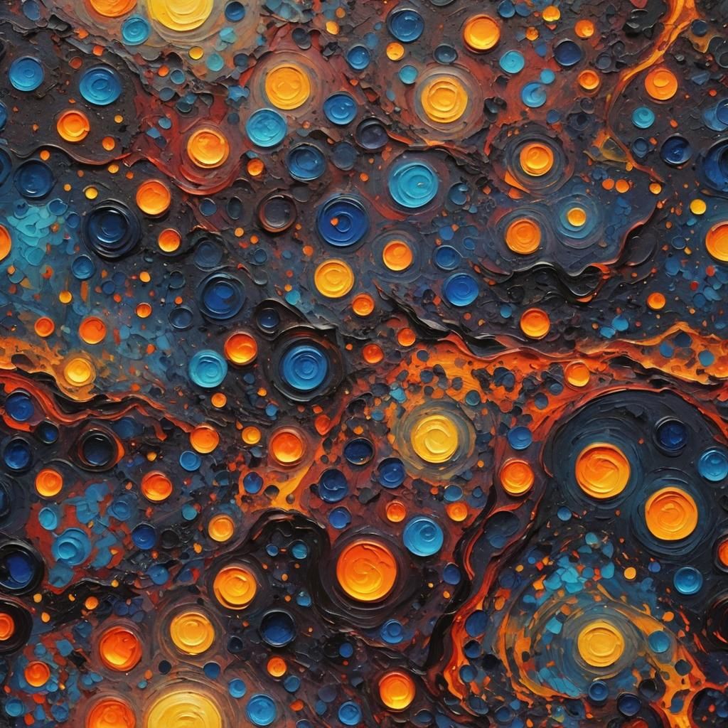 Lava Moon in Neo-Impressionist Oil Painting