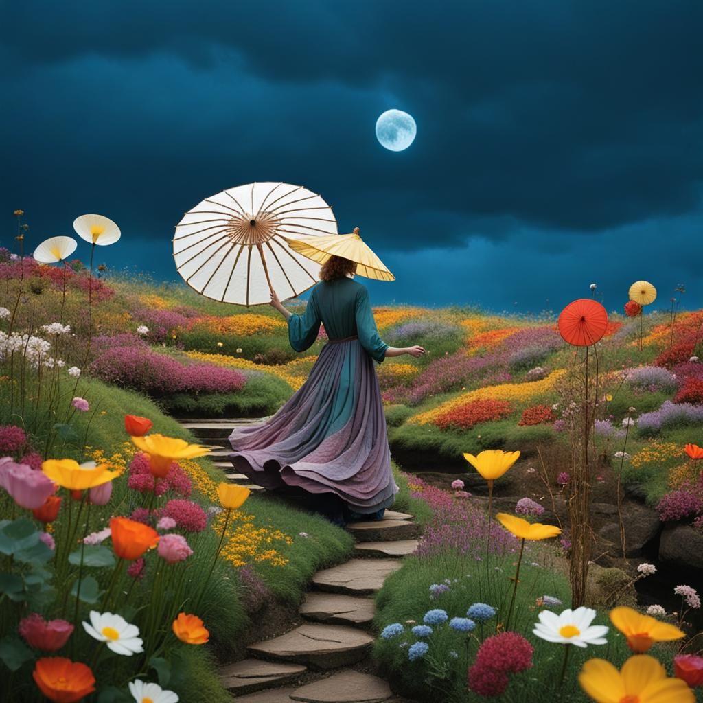 Ethereal Traveller in a Goldsworthy Landscape