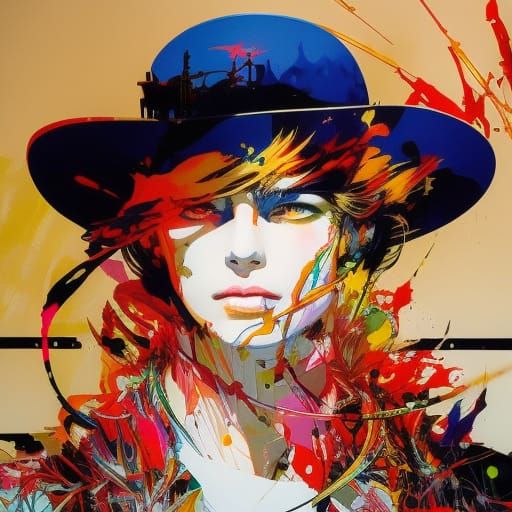 Dramatic Ink Splash Art Action Scene