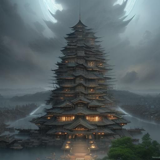 Epic Cinematic Tsunade Digital Matte Painting