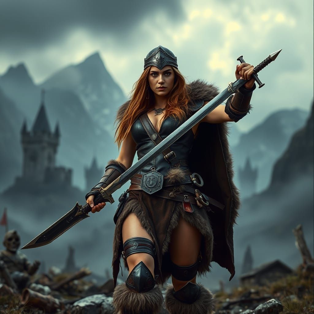 Medieval Fantasy Warrior in Cinematic Style