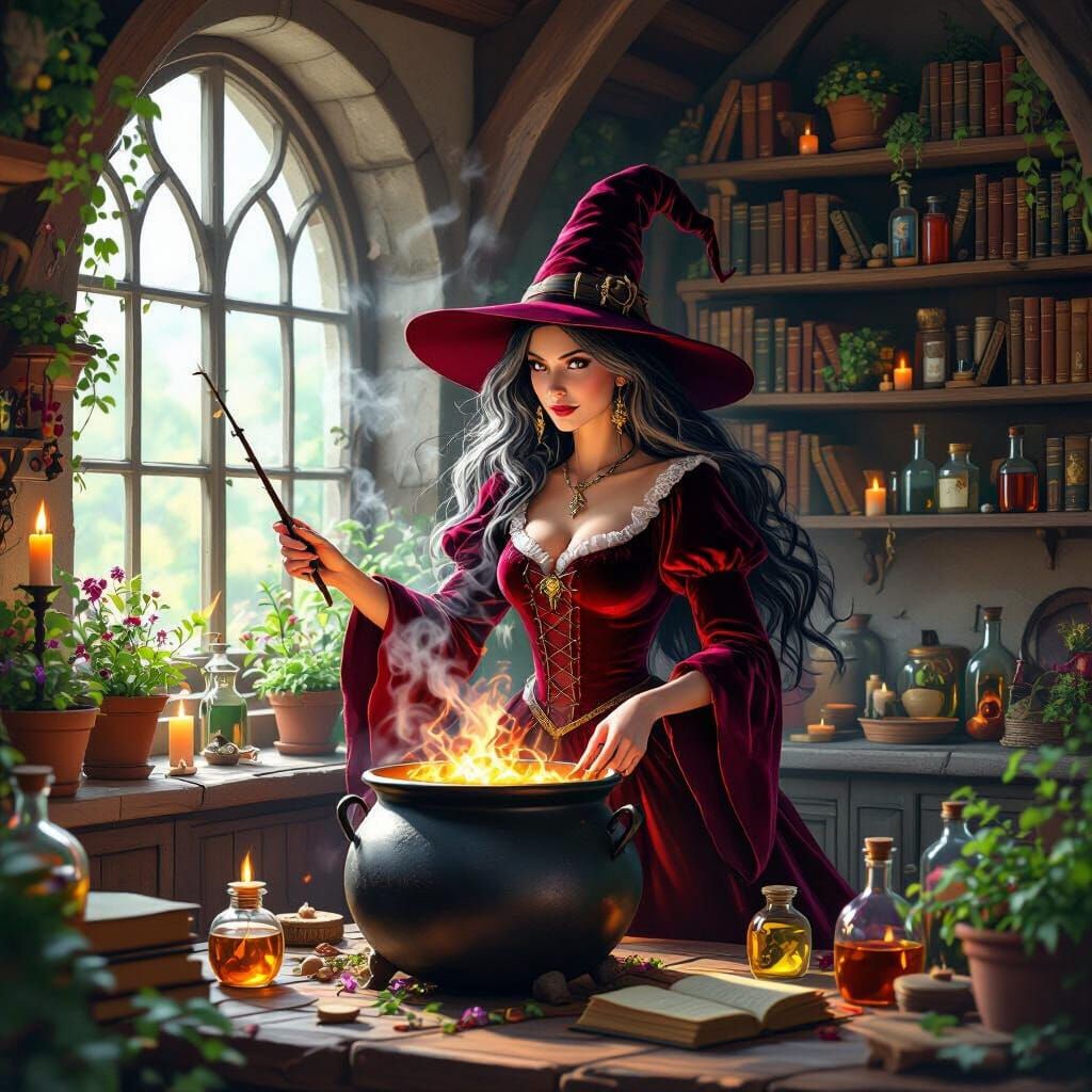 Ancient Witch Conjures Magic in Ghibli-Inspired Kitchen