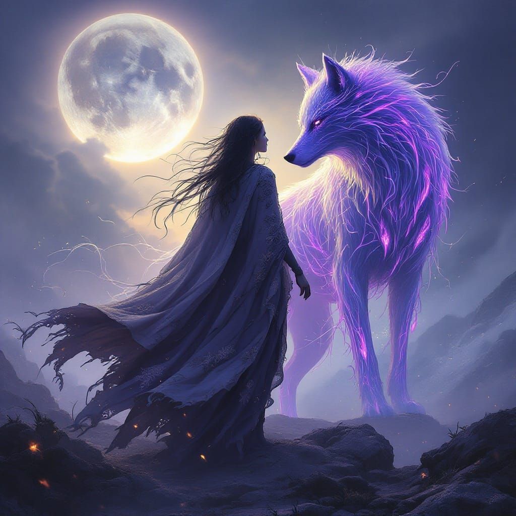 Ghostly Female Ranger Transforms into Majestic Wolf