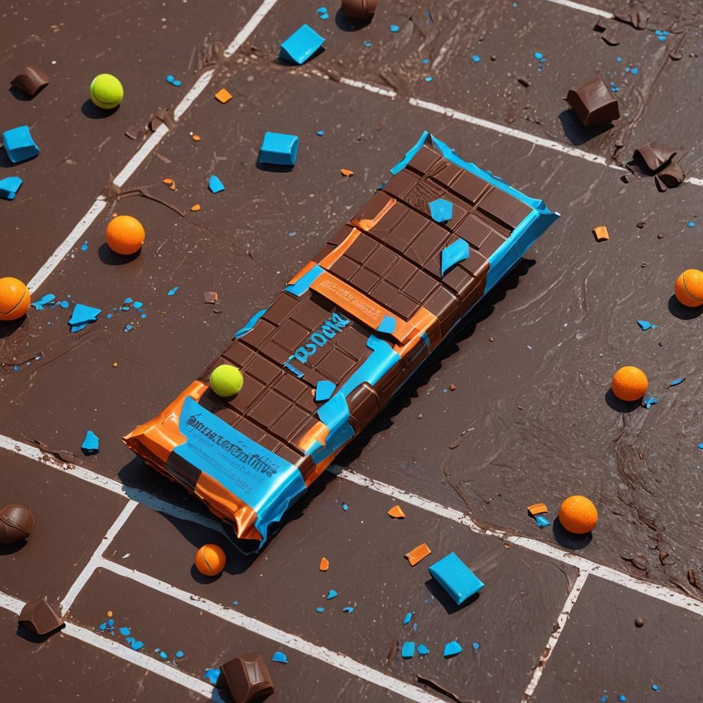 Chocolate Bar Plays Tennis: Fantasy 3D Render