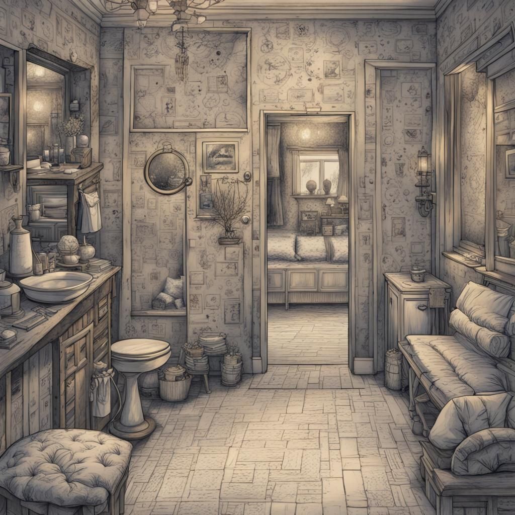 Whimsical Blueprint Sketch with Cinematic Lighting