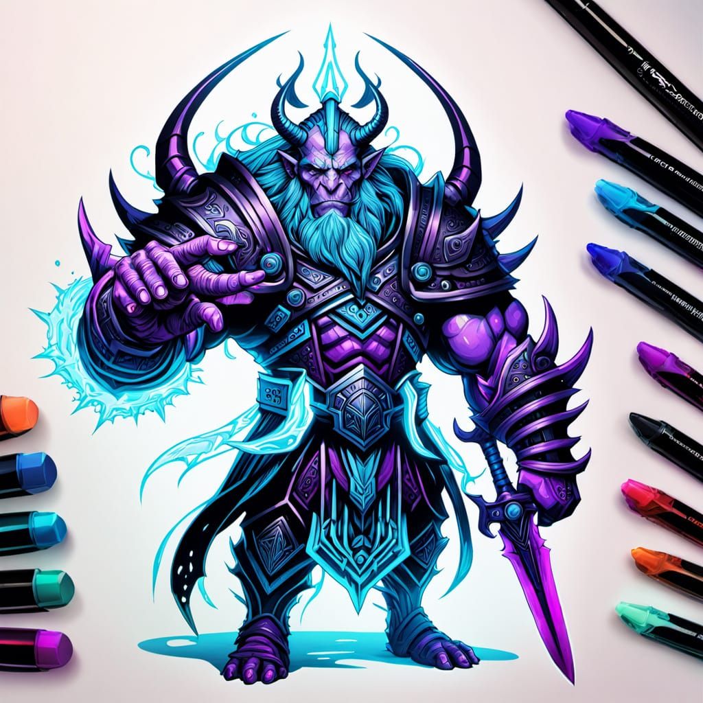 Zorathian Warlord Concept Art in Copic Marker Style