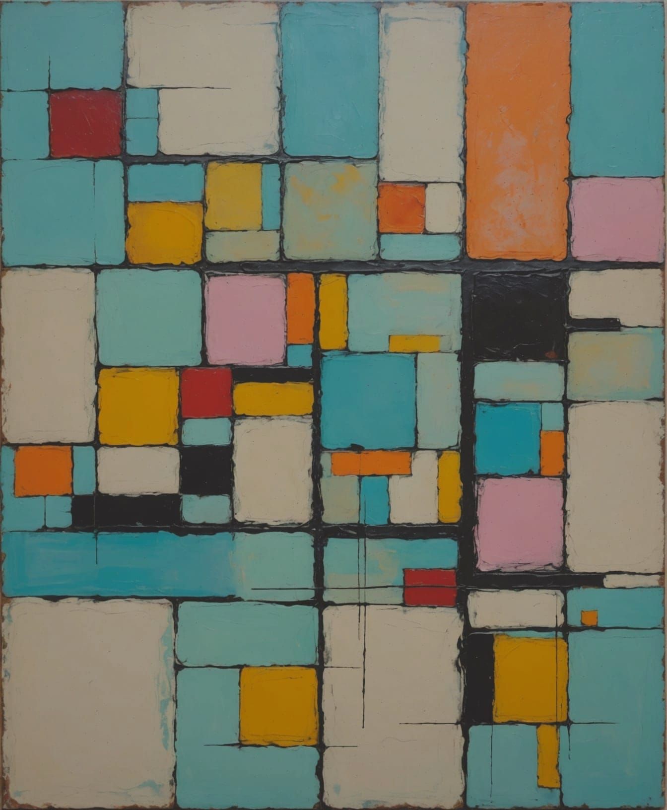 Abstract Contemporary Art with Pastels and Acrylics