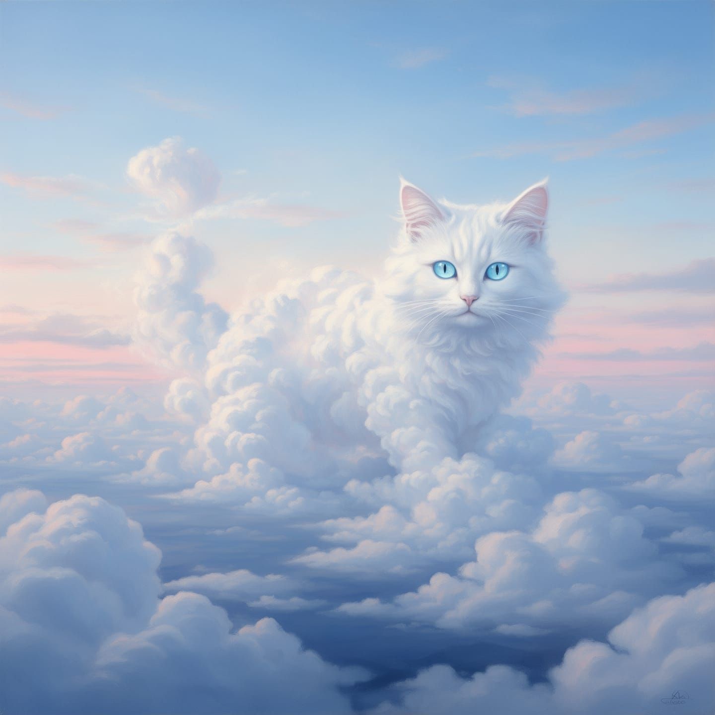 Cloud Cat in Dreamlike Surrealist Style