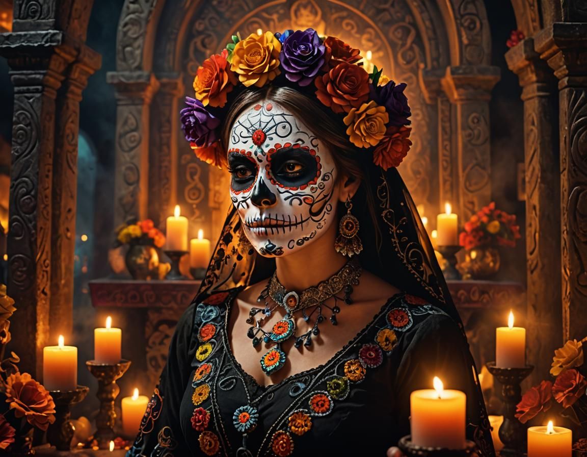 Day of the Dead Woman in Digital Art