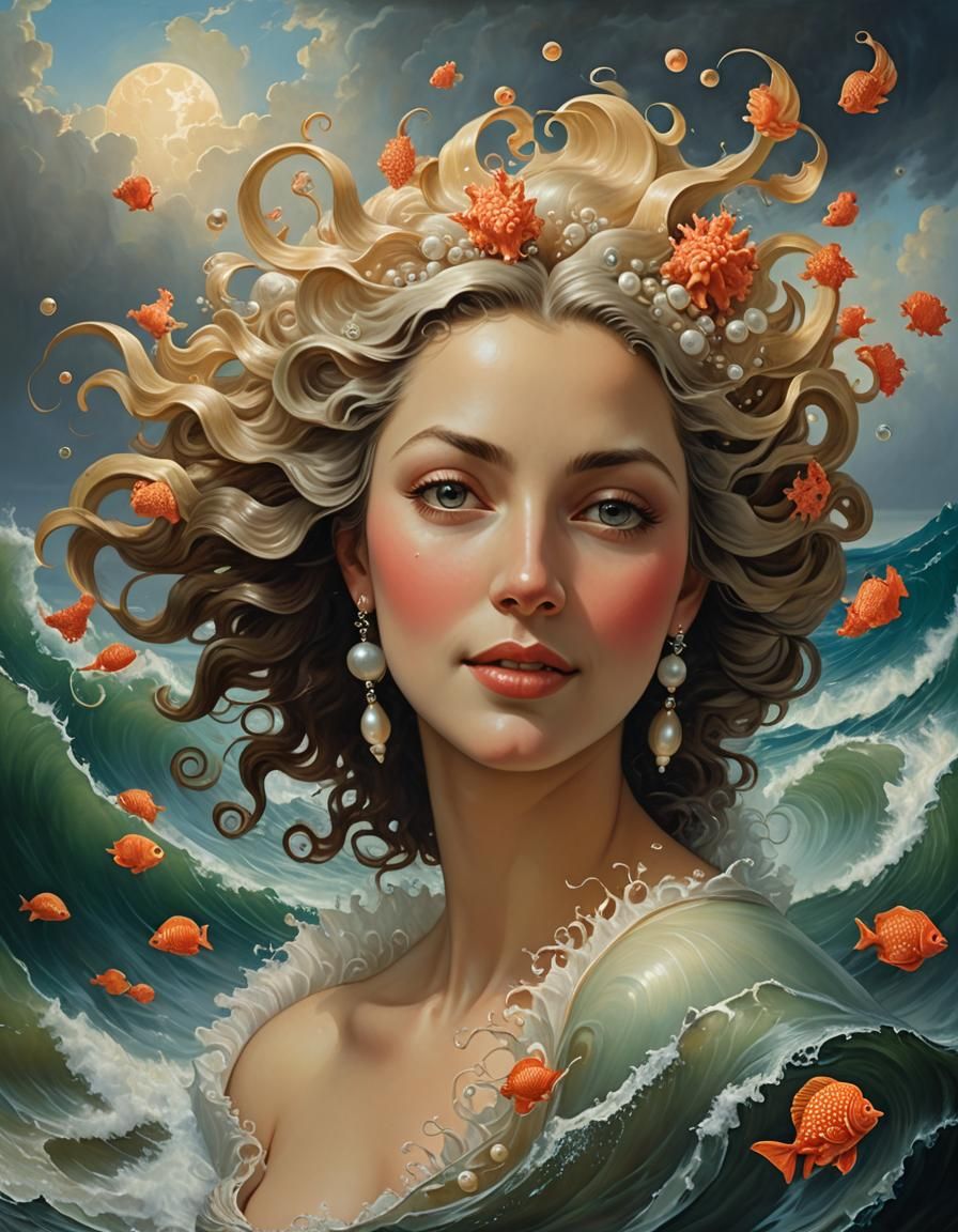 Surreal Venus Emerges from Distorted Storm Waves