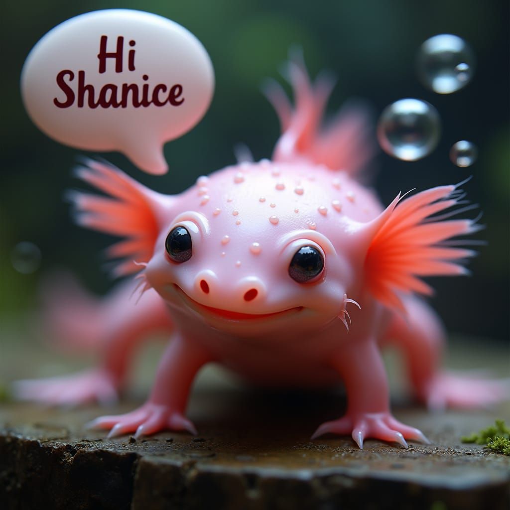 Friendly Axolotl Says Hello: A Hyperrealistic Portrait