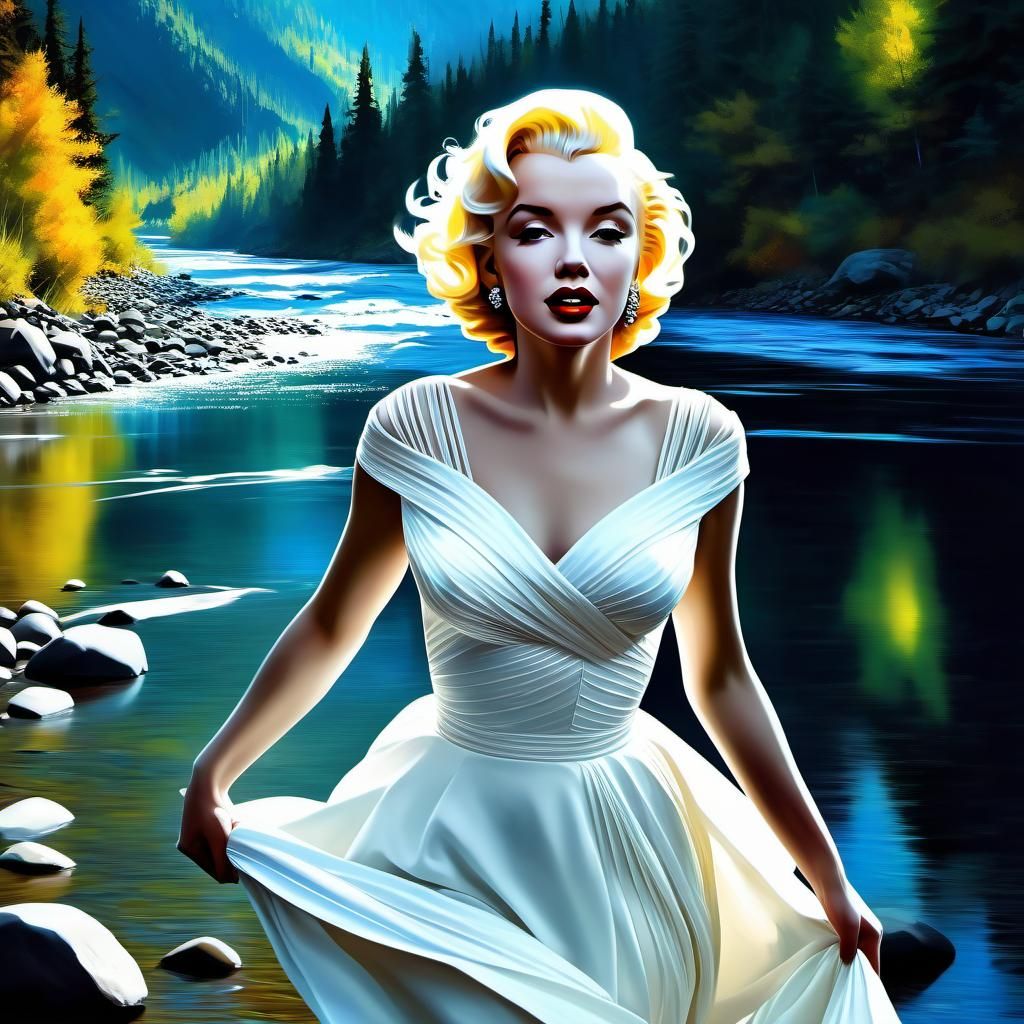 Marilyn Monroe in Canada: Digital Oil Painting