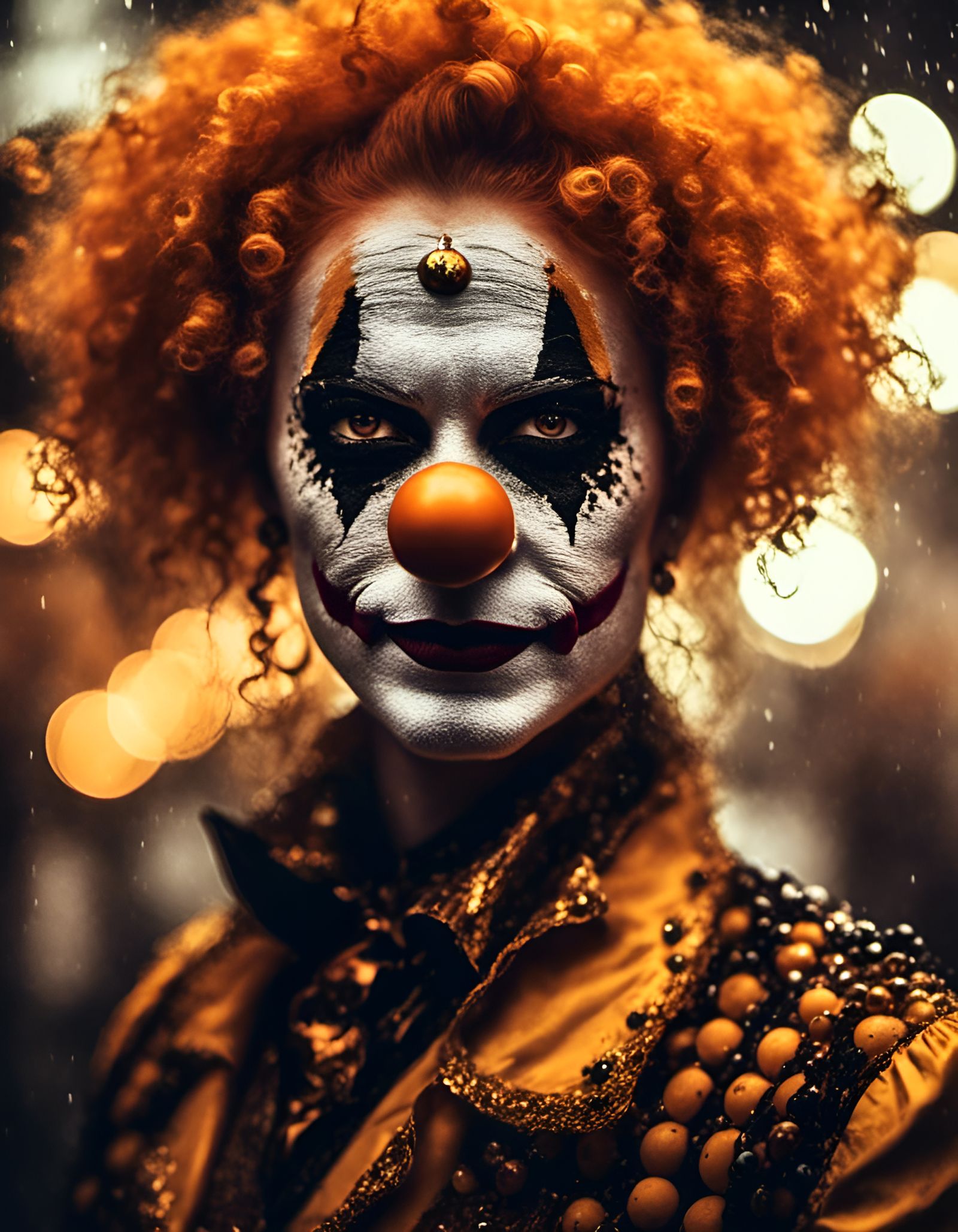 Radiant Hollow Clown Portrait in Hyperrealism