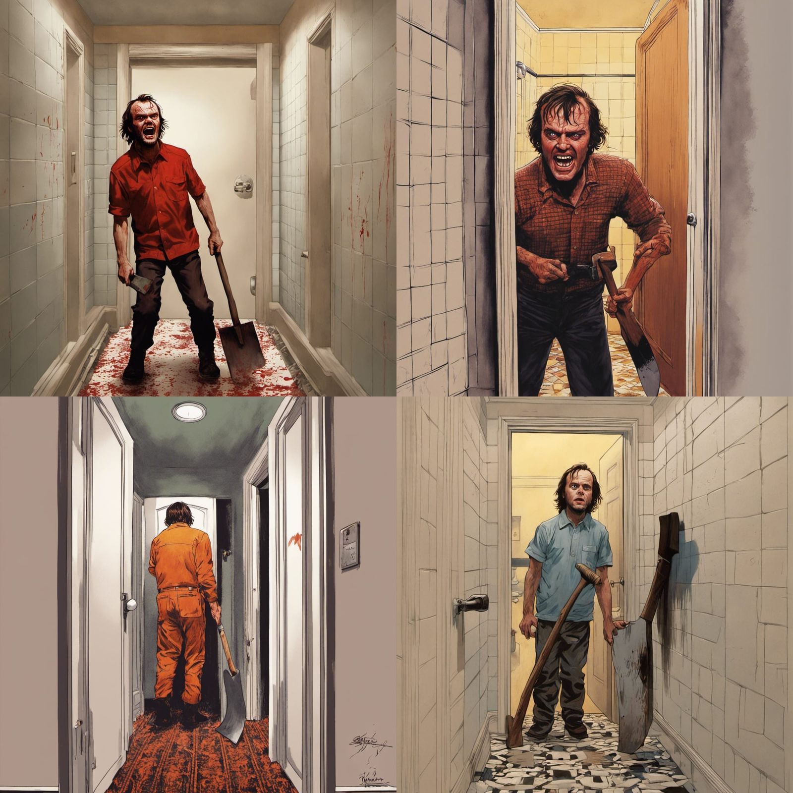 Jack Nicholson in The Shining: Here's Johnny Scene