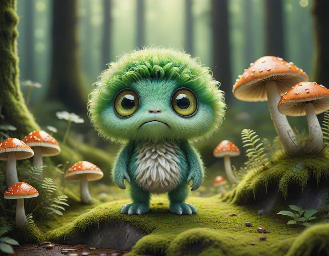 Whimsical Forest Sprite in Vibrant Colors