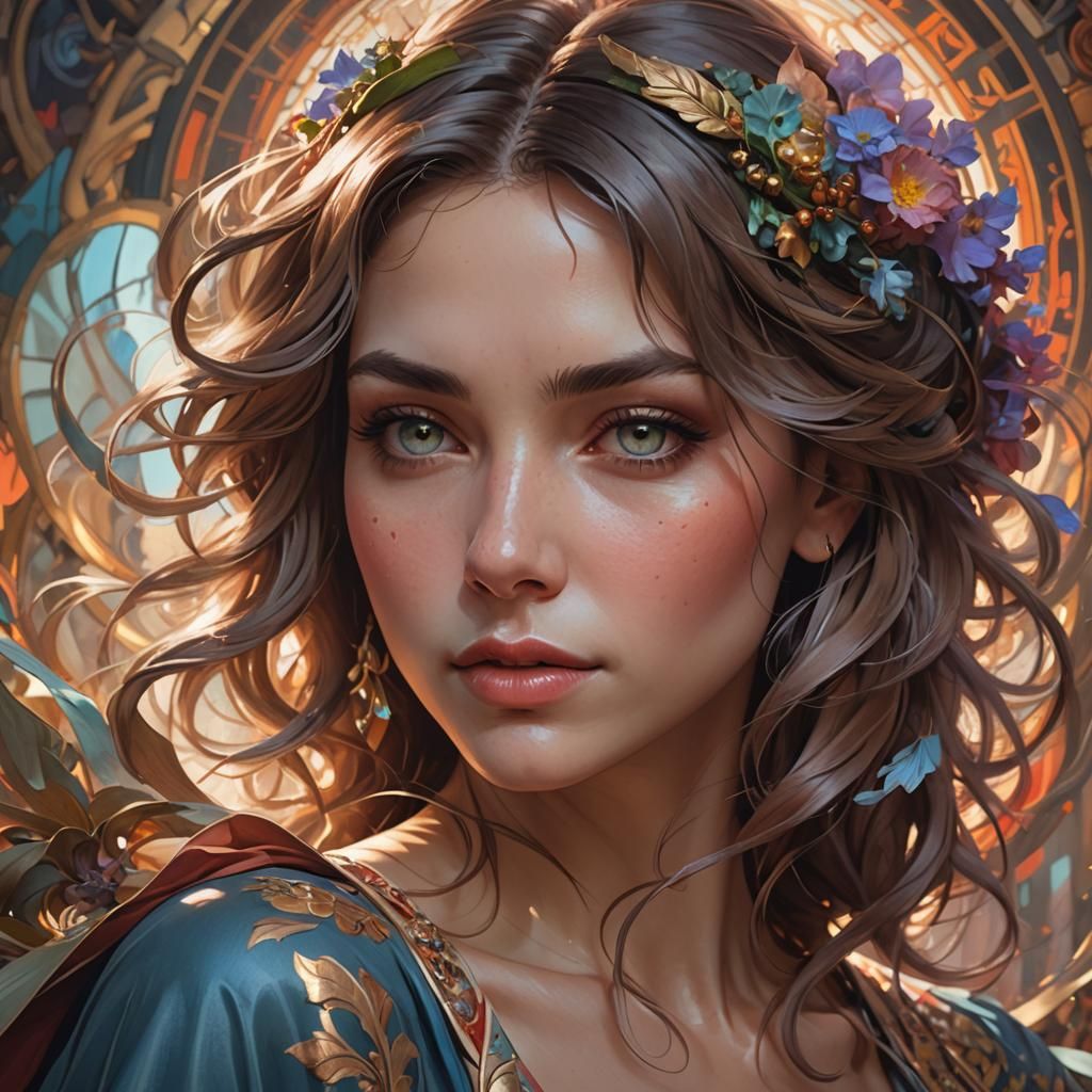 Beautiful Woman Portrait in Hyperdetailed Lighting