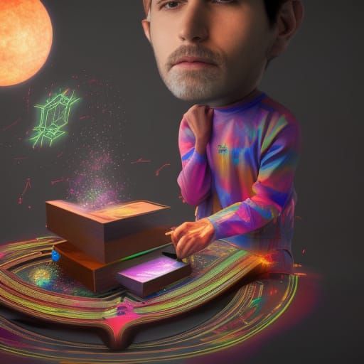 Holographic Life Insurance Ad Inspired by Cosmic Art