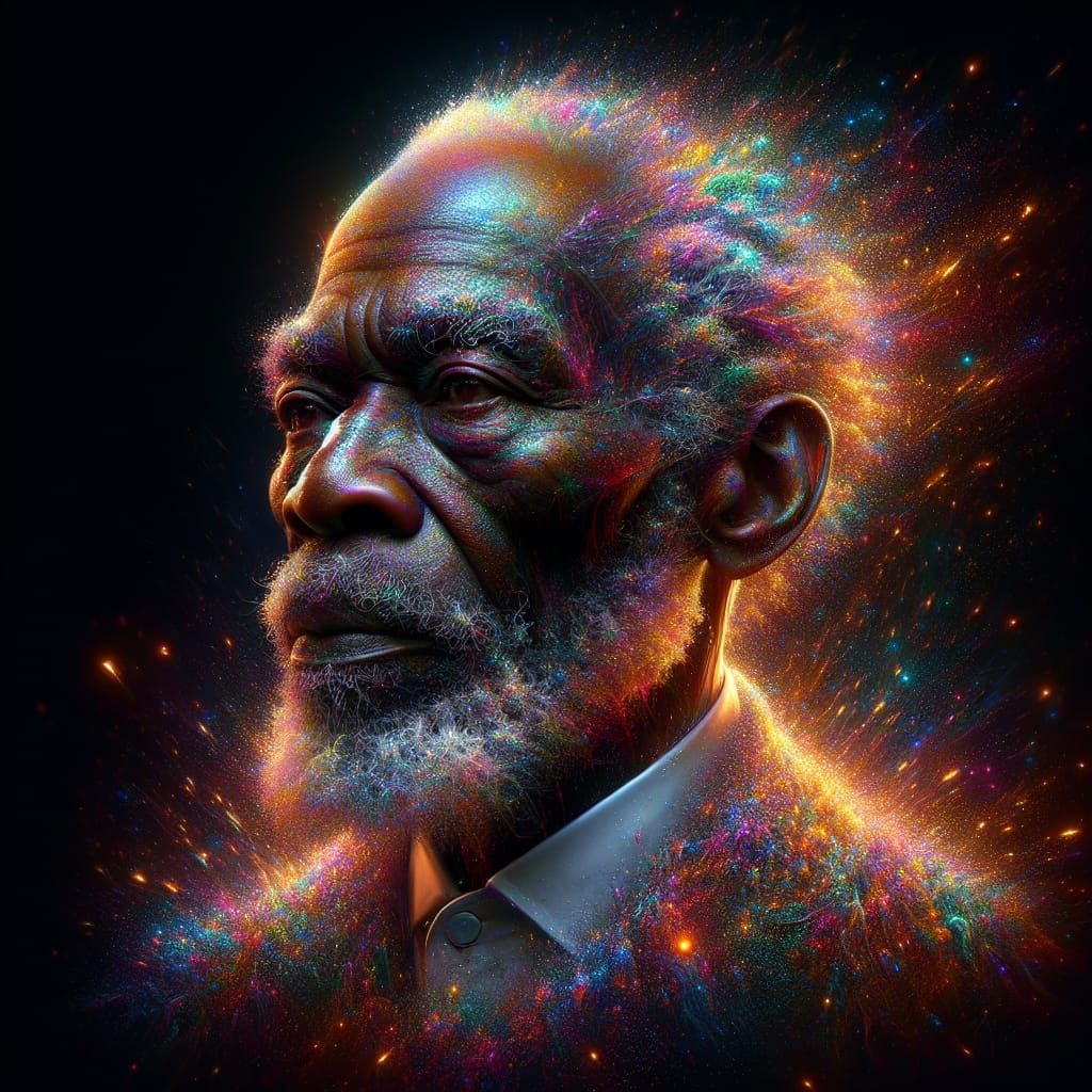 Radiant Portrait of a Scientist in Expressionist Style