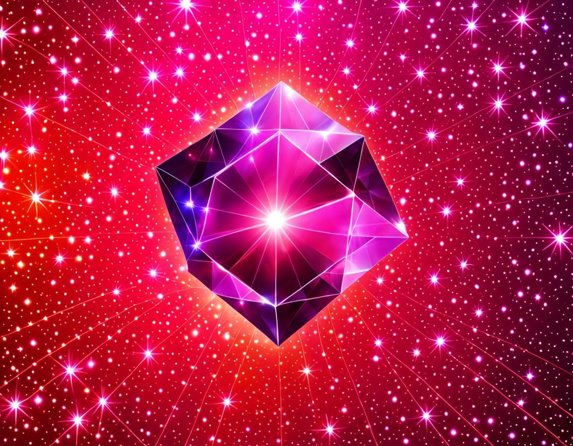 Brilliant Square Gemstone Emitting Light Rays