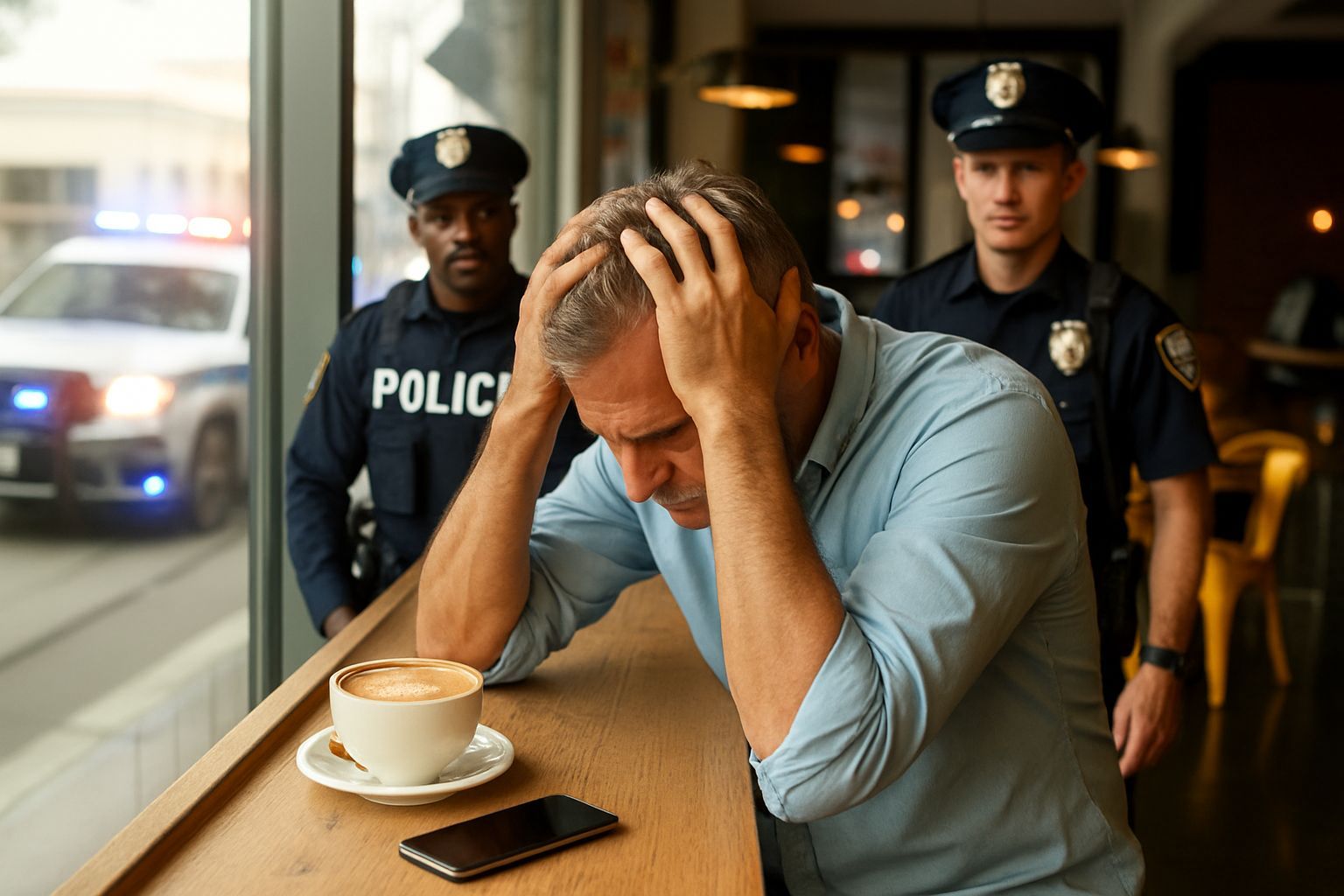 Man Approached by Police: Scene of Imminent Arrest