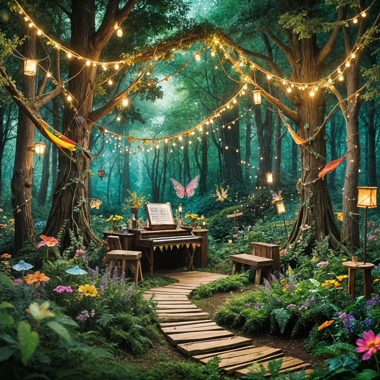 Enchanted Music Festival in Magical Forest