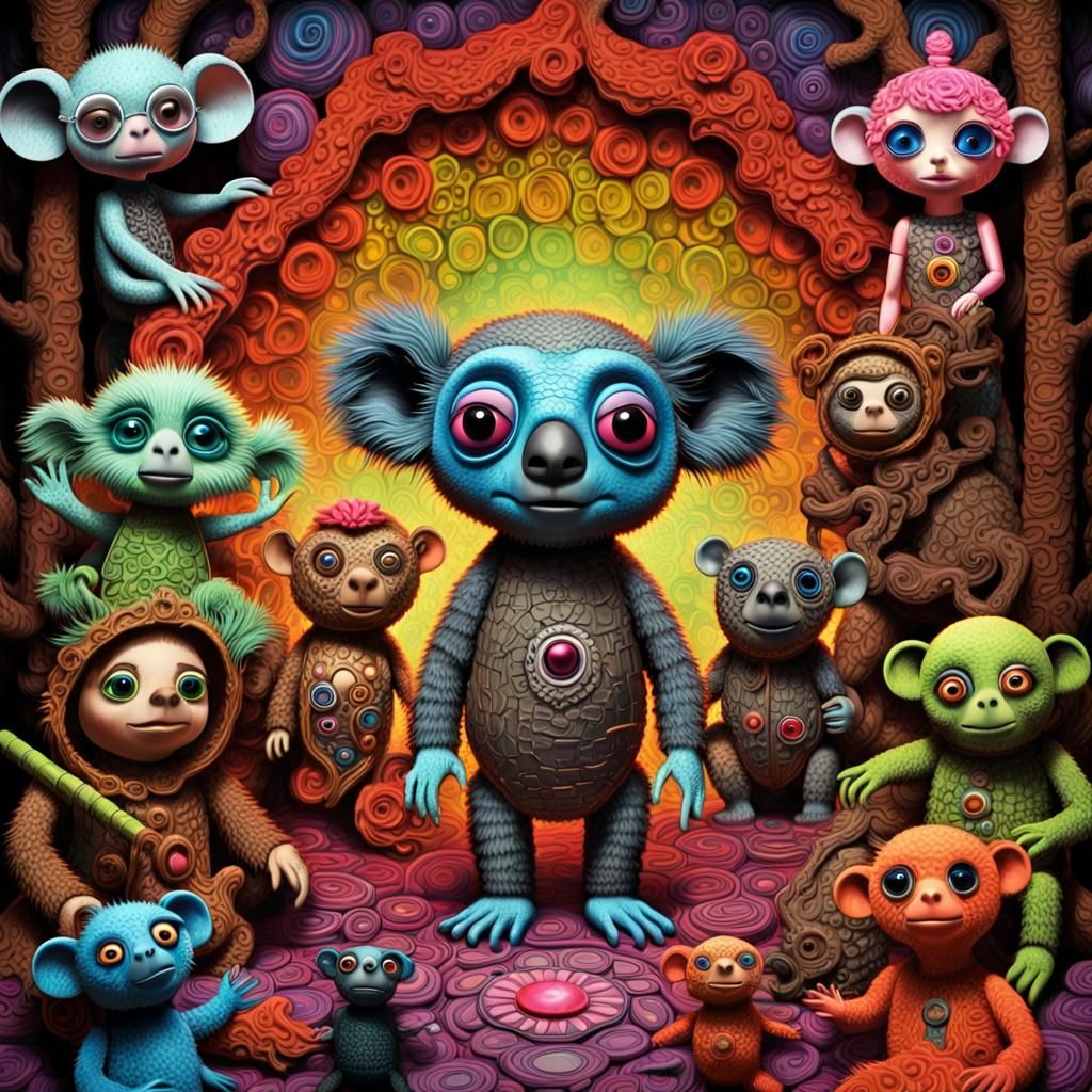 Psychedelic Gathering of Sinister Muppet Characters