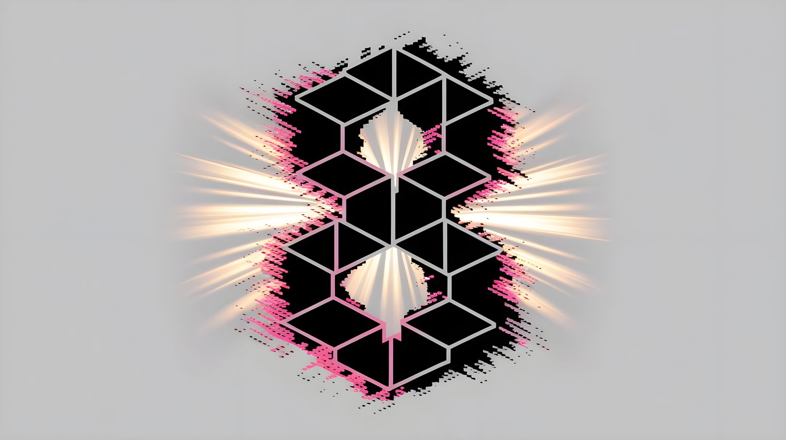 Vibrant Pixel Geometry in Neon Synthwave Style