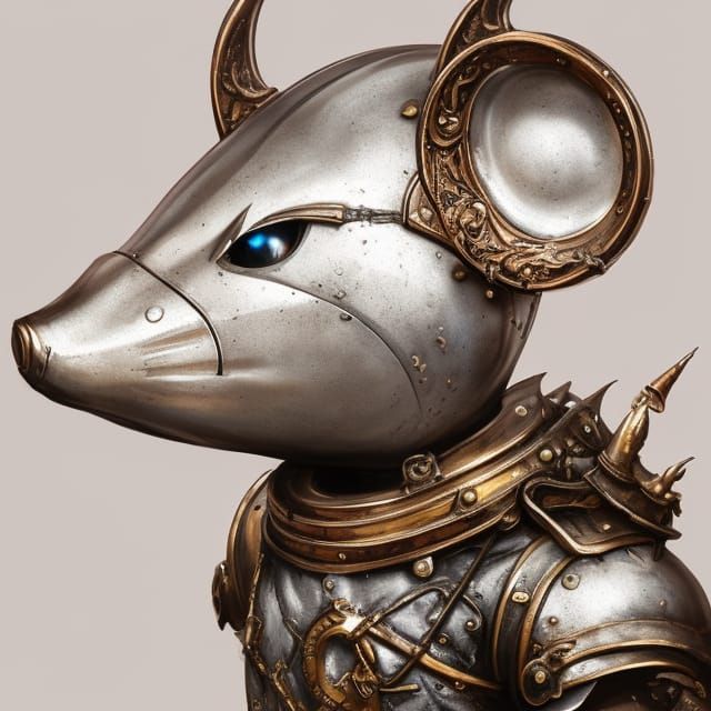 Mouse Pirate Sculpture in Renaissance Style