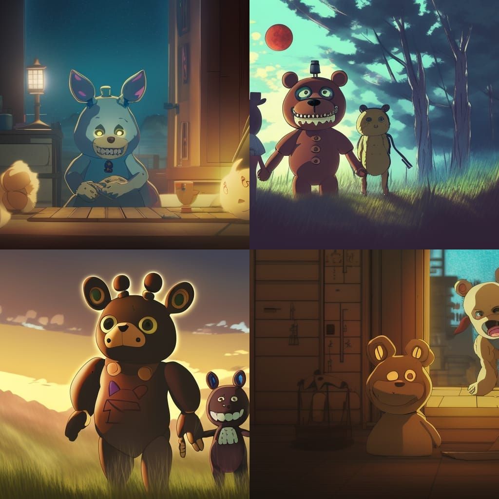 Five Nights at Freddy's in Studio Ghibli Style