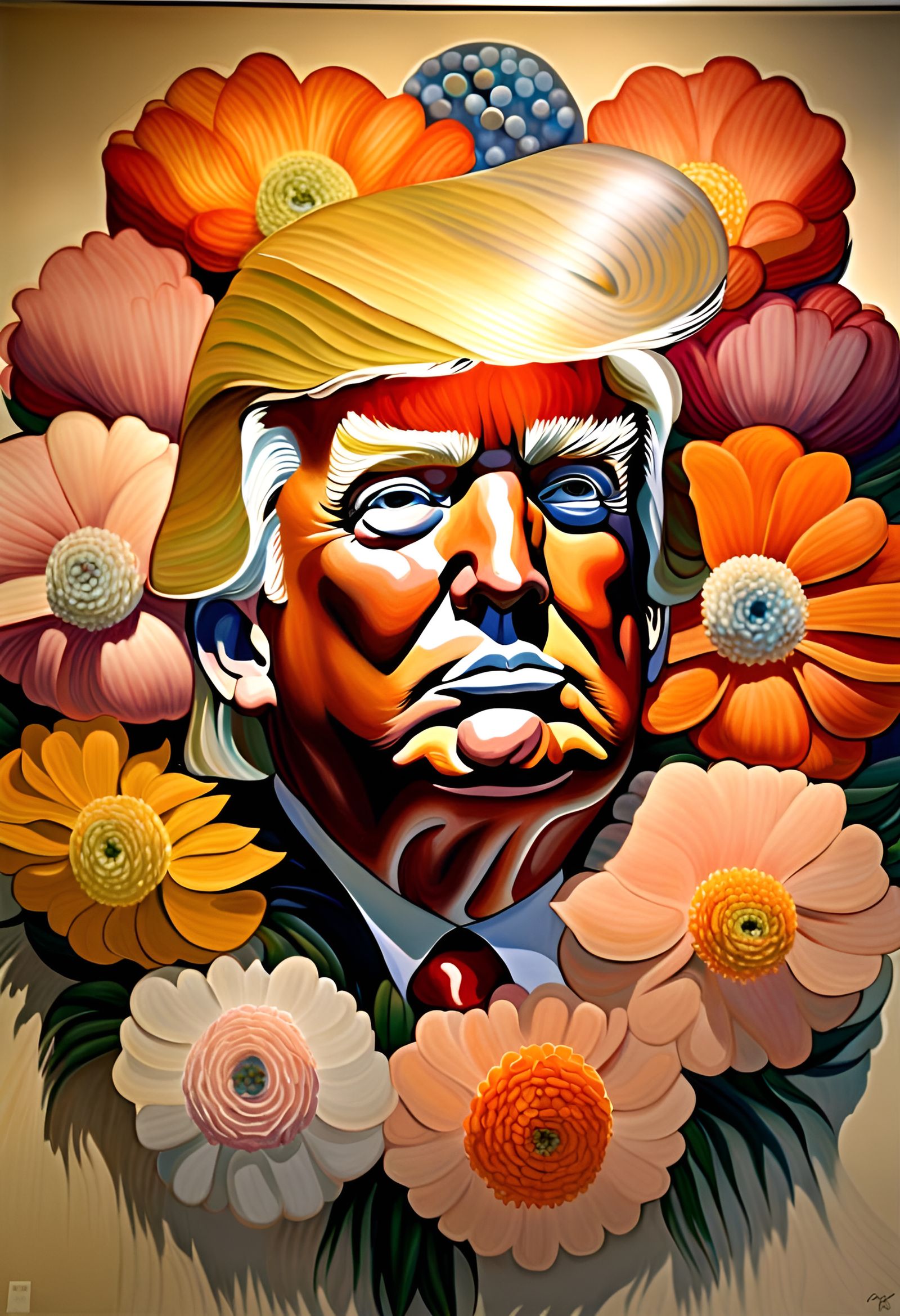 Surreal Floral Portrait in O'Keefe Style