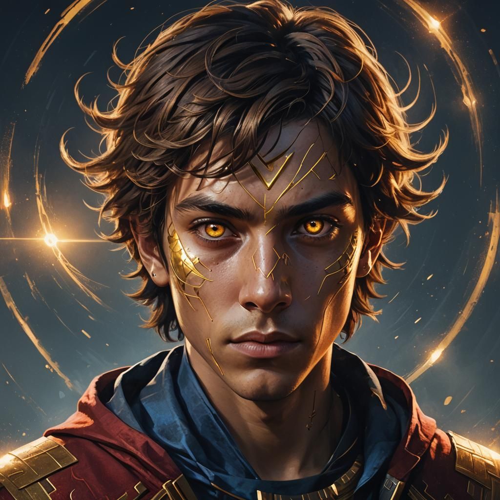 Boy with Gemini Markings: Vivid Concept Art