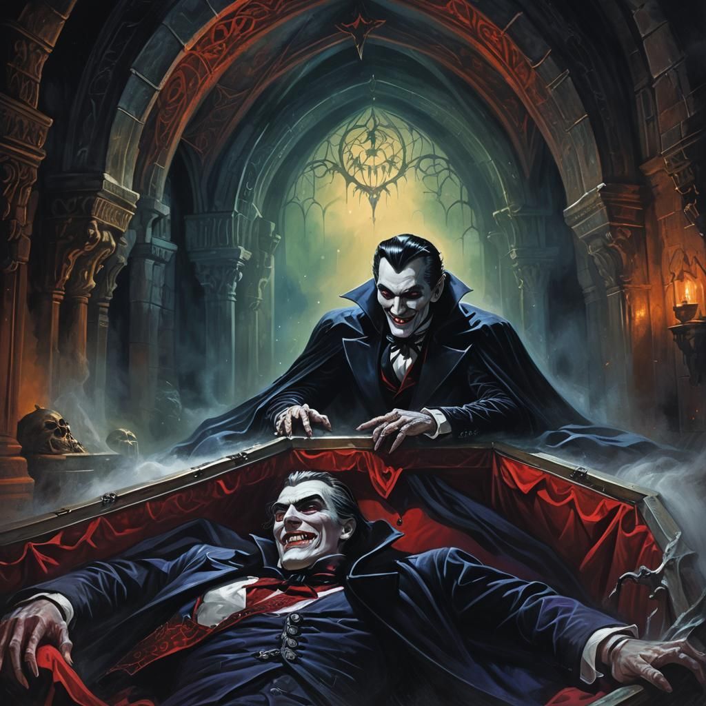 Dracula's Serene Rest in Velvet Crypt
