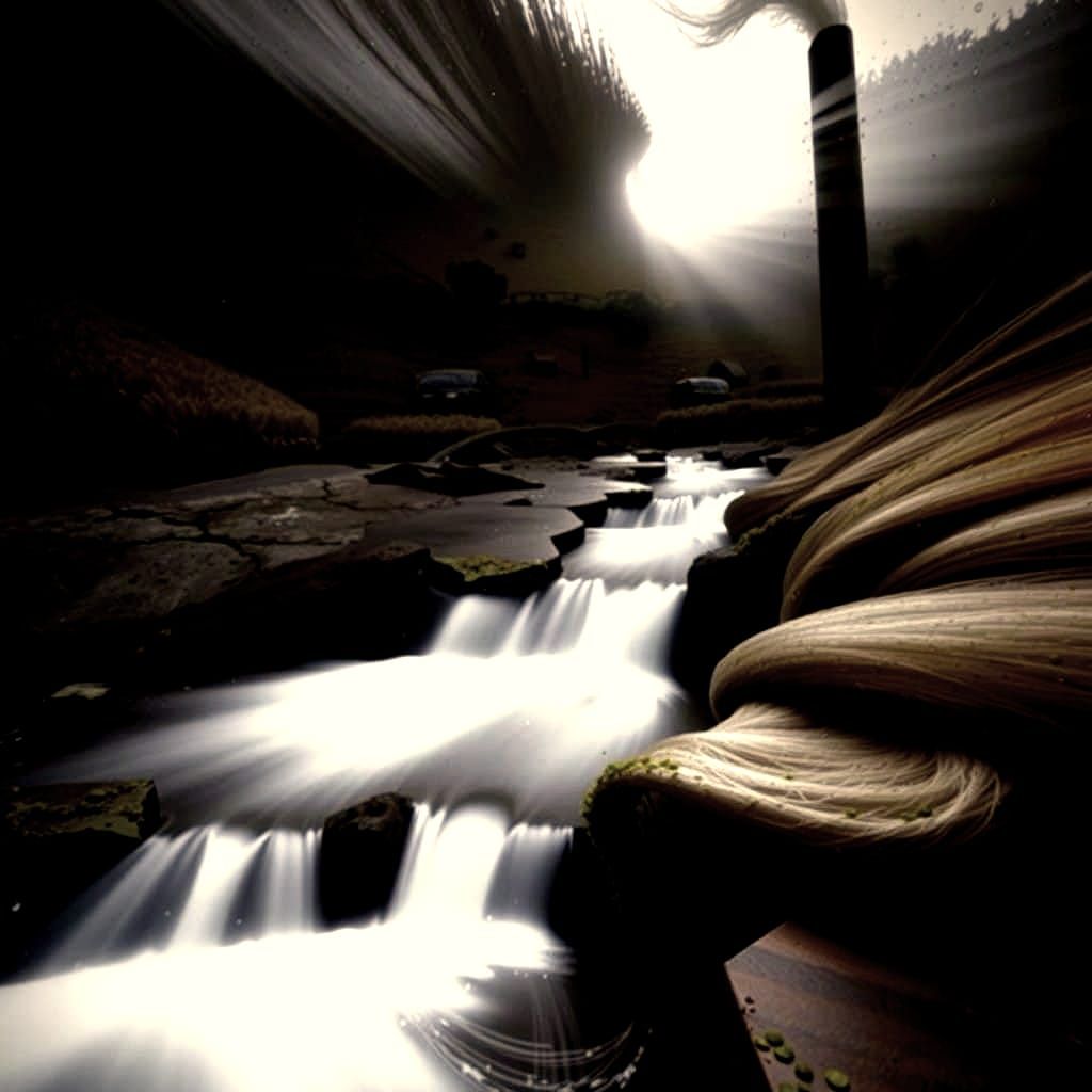 High-Fashion Beauty Frozen in Time, Water Droplets Suspended...