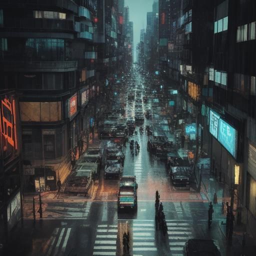 Cyberpunk Punk Rock Gang on Graffiti Street