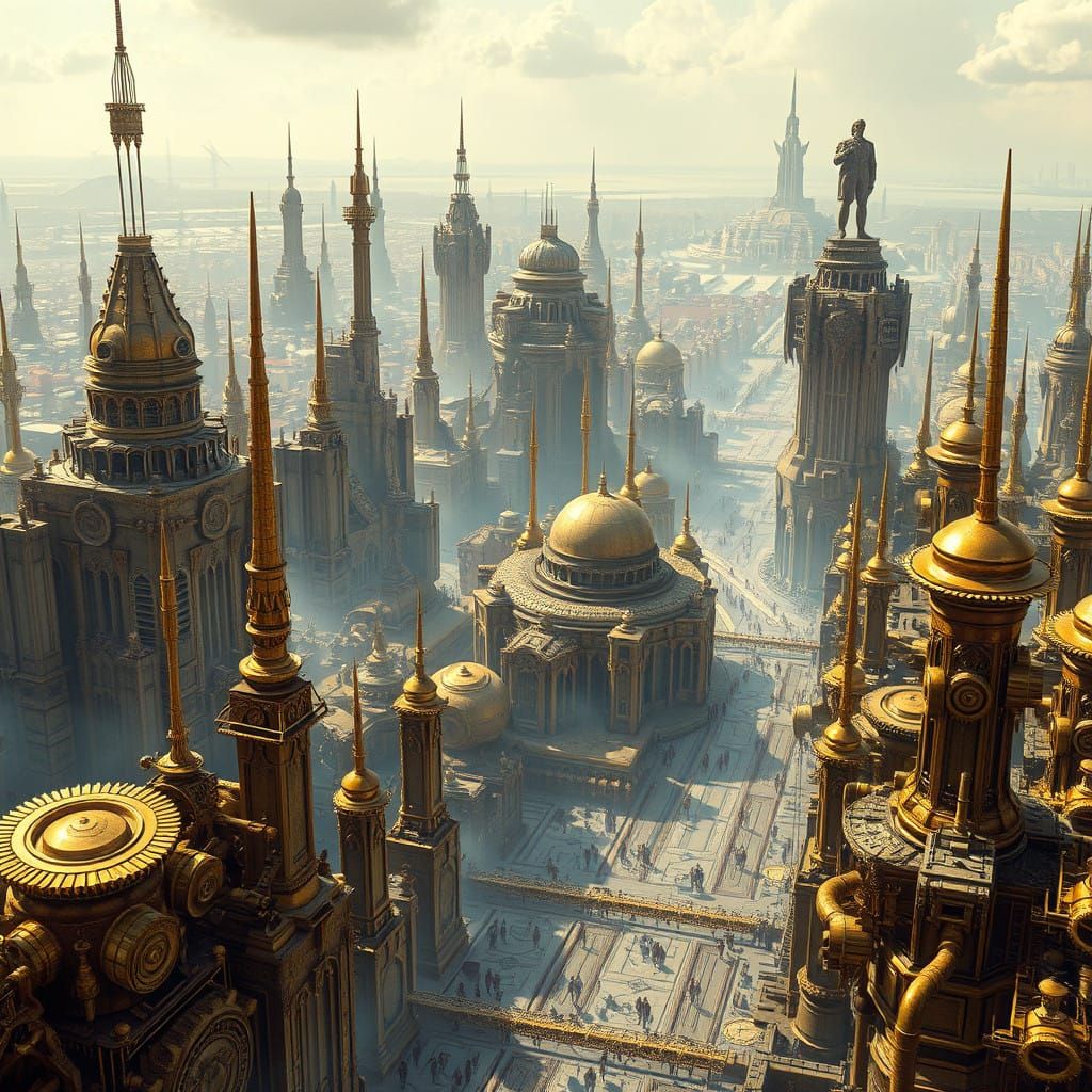Cyberpunk Metropolis: Brass Empire's Gears and Spires
