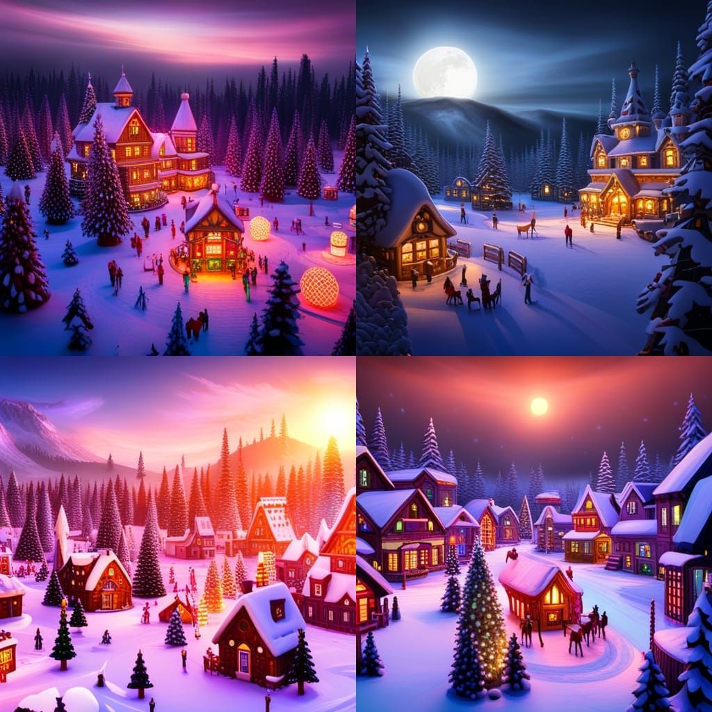 Santa's Village Aerial View, Digital Matte Painting