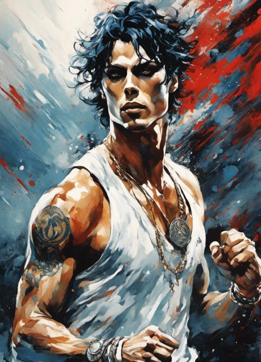 Olympic Sprinter Portrait in Anime Style