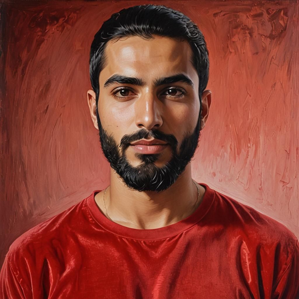 Arab Man Portrait in Oil Painting Style