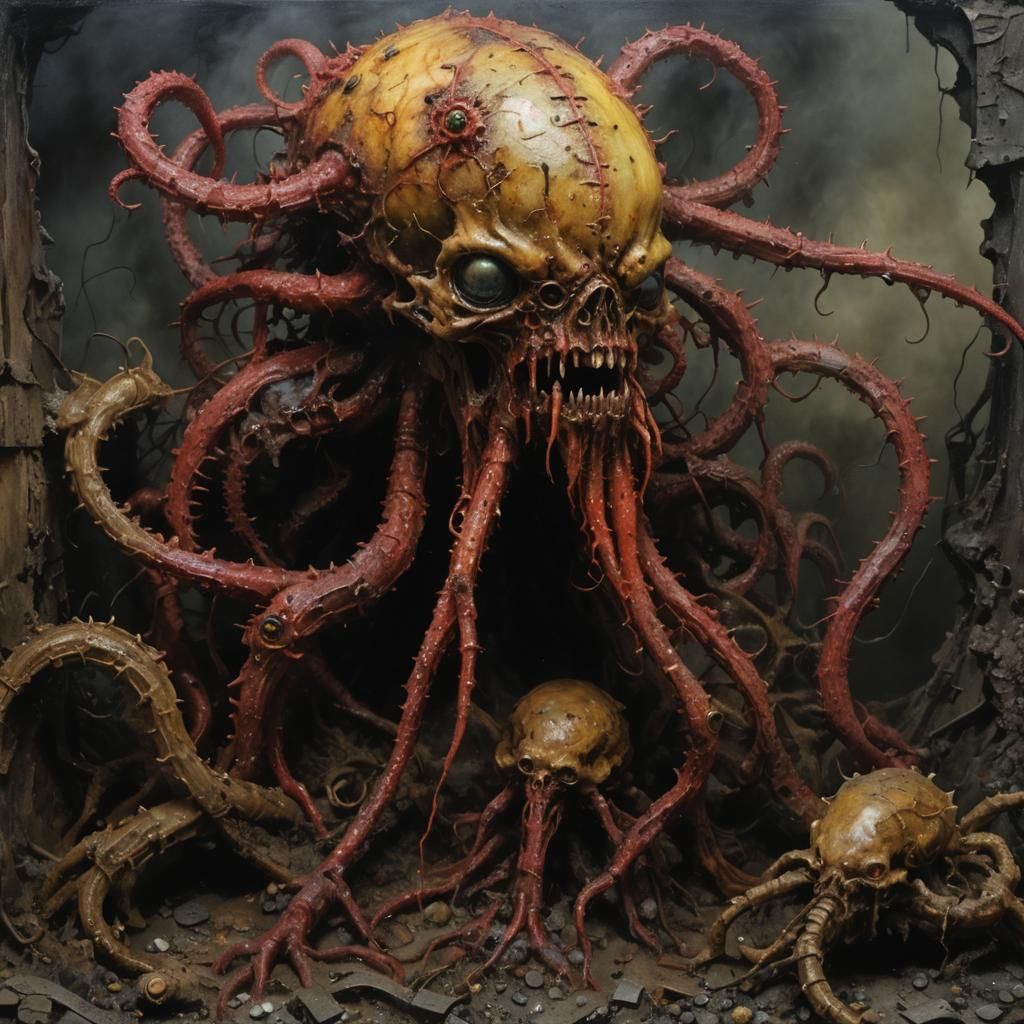 Grotesque Trench Creature in Grisly Dream Vision