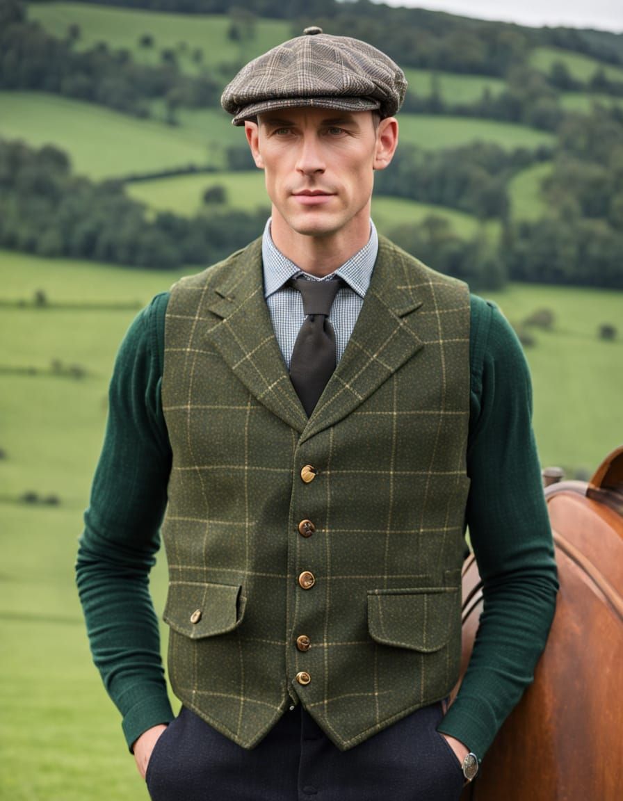 Portrait of a Rural Man in Tattersall Check and Flat Cap