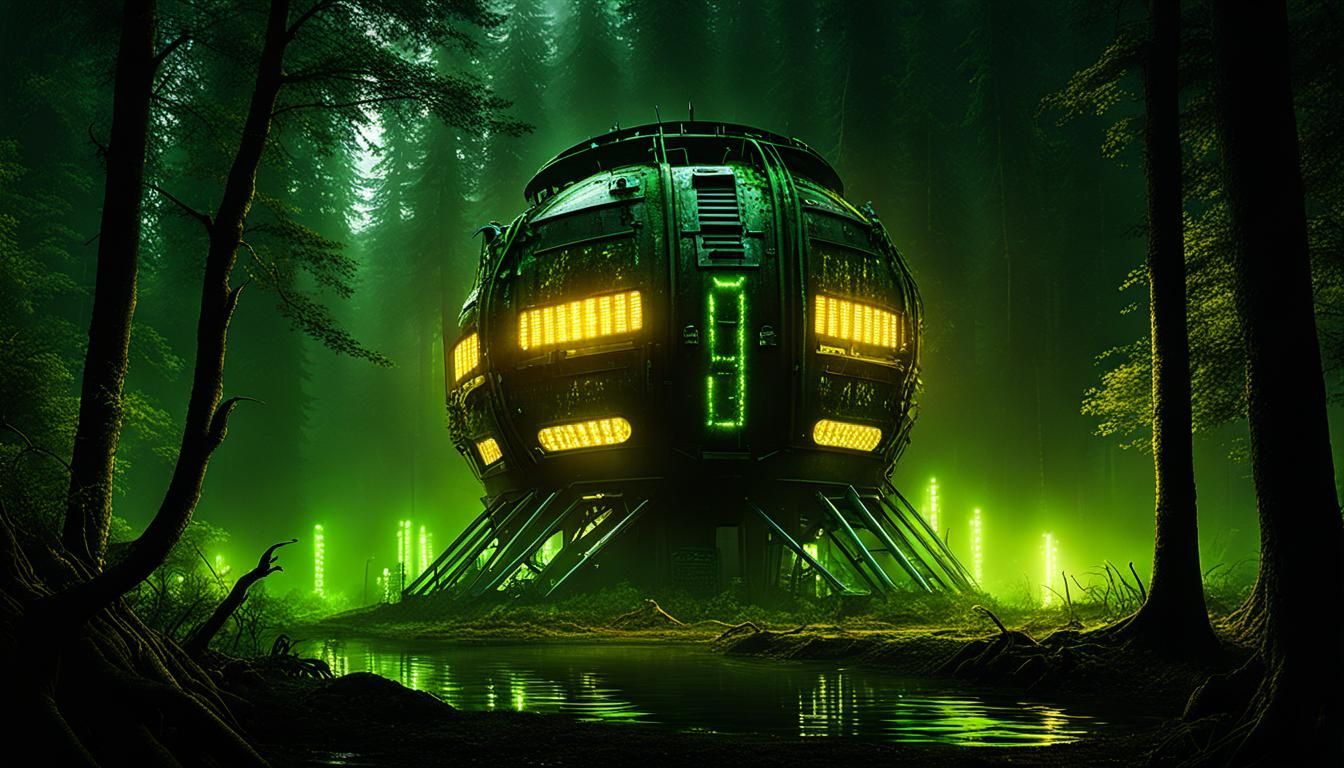 Dark Swamp Flein: Hyperdetailed Nuclearpunk Concept Art